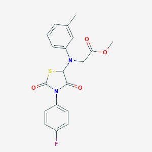 molecular formula C19H17FN2O4S B353200 Methyl 2-((3-(4-fluorophenyl)-2,4-dioxothiazolidin-5-yl)(m-tolyl)amino)acetate CAS No. 1025500-39-3