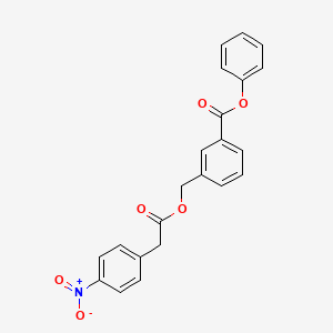 molecular formula C22H17NO6 B3532012 Phenyl 3-({[2-(4-nitrophenyl)acetyl]oxy}methyl)benzoate 