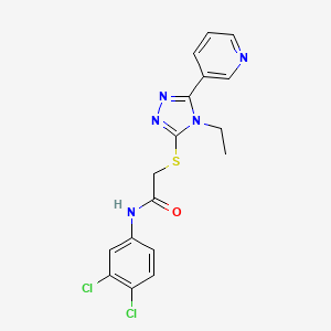 molecular formula C17H15Cl2N5OS B3532090 N-(3,4-dichlorophenyl)-2-{[4-ethyl-5-(pyridin-3-yl)-4H-1,2,4-triazol-3-yl]sulfanyl}acetamide CAS No. 526192-91-6