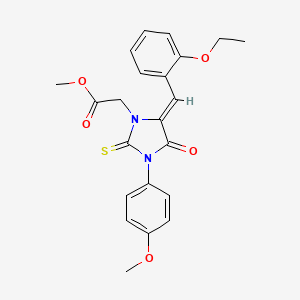 molecular formula C22H22N2O5S B3532095 methyl [(5Z)-5-(2-ethoxybenzylidene)-3-(4-methoxyphenyl)-4-oxo-2-thioxoimidazolidin-1-yl]acetate 