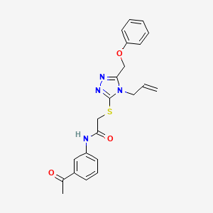 molecular formula C22H22N4O3S B3532108 N-(3-acetylphenyl)-2-[[5-(phenoxymethyl)-4-prop-2-enyl-1,2,4-triazol-3-yl]sulfanyl]acetamide 