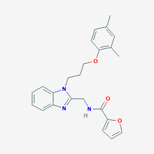 molecular formula C24H25N3O3 B353219 N-({1-[3-(2,4-dimethylphenoxy)propyl]-1H-benzimidazol-2-yl}methyl)-2-furamide CAS No. 920115-90-8