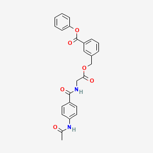 molecular formula C25H22N2O6 B3532203 Phenyl 3-{[(2-{[4-(acetylamino)benzoyl]amino}acetyl)oxy]methyl}benzoate 
