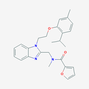 molecular formula C26H29N3O3 B353222 N-({1-[2-(2-isopropyl-5-methylphenoxy)ethyl]-1H-benzimidazol-2-yl}methyl)-N-methyl-2-furamide CAS No. 919977-29-0