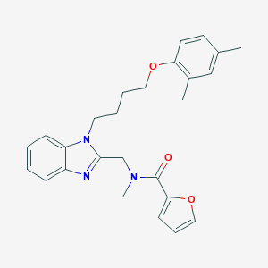 molecular formula C26H29N3O3 B353224 N-({1-[4-(2,4-dimethylphenoxy)butyl]benzimidazol-2-yl}methyl)-2-furyl-N-methyl carboxamide CAS No. 942865-41-0