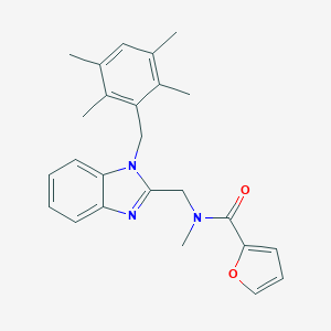 molecular formula C25H27N3O2 B353225 2-furyl-N-methyl-N-({1-[(2,3,5,6-tetramethylphenyl)methyl]benzimidazol-2-yl}me thyl)carboxamide CAS No. 919977-05-2