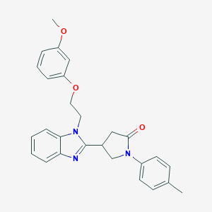 molecular formula C27H27N3O3 B353234 4-(1-(2-(3-methoxyphenoxy)ethyl)-1H-benzo[d]imidazol-2-yl)-1-(p-tolyl)pyrrolidin-2-one CAS No. 912889-67-9