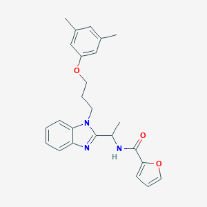 molecular formula C25H27N3O3 B353239 N-({1-[3-(3,5-dimethylphenoxy)propyl]benzimidazol-2-yl}ethyl)-2-furylcarboxami de CAS No. 919973-24-3
