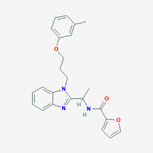 molecular formula C24H25N3O3 B353245 2-furyl-N-({1-[3-(3-methylphenoxy)propyl]benzimidazol-2-yl}ethyl)carboxamide CAS No. 919973-27-6