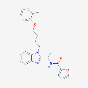 molecular formula C25H27N3O3 B353250 2-furyl-N-({1-[4-(2-methylphenoxy)butyl]benzimidazol-2-yl}ethyl)carboxamide CAS No. 919972-56-8