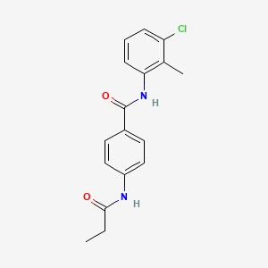 molecular formula C17H17ClN2O2 B3532533 N-(3-chloro-2-methylphenyl)-4-(propanoylamino)benzamide 
