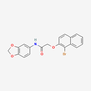 molecular formula C19H14BrNO4 B3532547 N-(1,3-benzodioxol-5-yl)-2-(1-bromonaphthalen-2-yl)oxyacetamide 