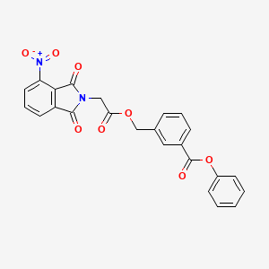 molecular formula C24H16N2O8 B3532555 Phenyl 3-({[2-(4-nitro-1,3-dioxo-1,3-dihydro-2H-isoindol-2-YL)acetyl]oxy}methyl)benzoate 