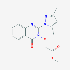 molecular formula C16H16N4O4 B353260 Methyl 2-[2-(3,5-dimethylpyrazol-1-yl)-4-oxoquinazolin-3-yl]oxyacetate CAS No. 958944-12-2