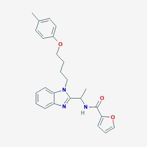 molecular formula C25H27N3O3 B353262 2-furyl-N-({1-[4-(4-methylphenoxy)butyl]benzimidazol-2-yl}ethyl)carboxamide CAS No. 919972-74-0