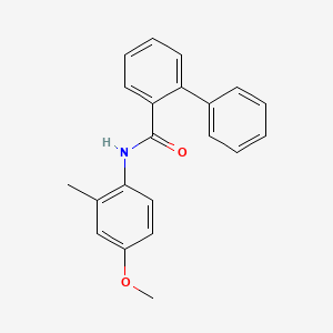 molecular formula C21H19NO2 B3532884 N-(4-methoxy-2-methylphenyl)-2-biphenylcarboxamide 