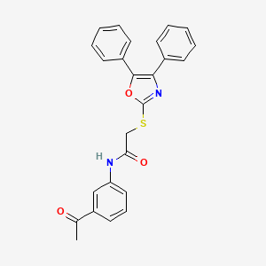 molecular formula C25H20N2O3S B3532906 N-(3-acetylphenyl)-2-[(4,5-diphenyl-1,3-oxazol-2-yl)sulfanyl]acetamide 