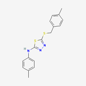 molecular formula C17H17N3S2 B3532963 N-{5-[(4-METHYLBENZYL)SULFANYL]-1,3,4-THIADIAZOL-2-YL}-N-(4-METHYLPHENYL)AMINE 