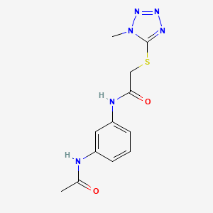 molecular formula C12H14N6O2S B3532969 N~1~-[3-(ACETYLAMINO)PHENYL]-2-[(1-METHYL-1H-1,2,3,4-TETRAAZOL-5-YL)SULFANYL]ACETAMIDE 