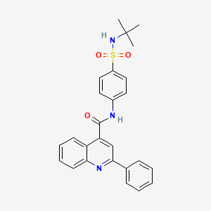 molecular formula C26H25N3O3S B3533157 N-[4-(tert-butylsulfamoyl)phenyl]-2-phenylquinoline-4-carboxamide 