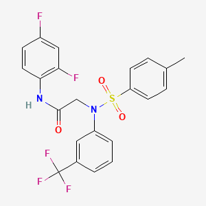 molecular formula C22H17F5N2O3S B3533196 N-(2,4-difluorophenyl)-2-[N-(4-methylphenyl)sulfonyl-3-(trifluoromethyl)anilino]acetamide 