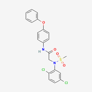 molecular formula C21H18Cl2N2O4S B3533225 N~2~-(2,5-dichlorophenyl)-N~2~-(methylsulfonyl)-N-(4-phenoxyphenyl)glycinamide 