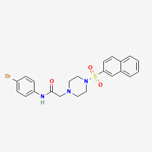 molecular formula C22H22BrN3O3S B3533252 N-(4-bromophenyl)-2-[4-(2-naphthylsulfonyl)piperazinyl]acetamide 