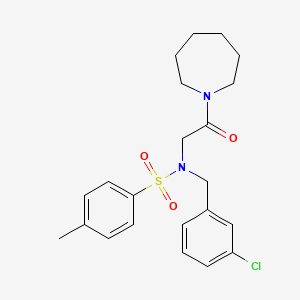 molecular formula C22H27ClN2O3S B3533269 N-[2-(azepan-1-yl)-2-oxoethyl]-N-(3-chlorobenzyl)-4-methylbenzenesulfonamide 