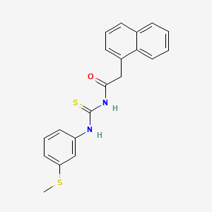 molecular formula C20H18N2OS2 B3533352 N-[(3-methylsulfanylphenyl)carbamothioyl]-2-naphthalen-1-ylacetamide 