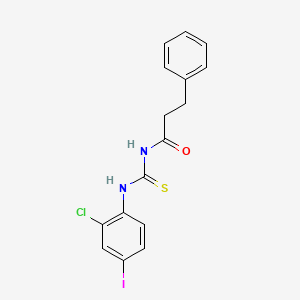 molecular formula C16H14ClIN2OS B3533405 N-[(2-chloro-4-iodophenyl)carbamothioyl]-3-phenylpropanamide 