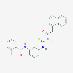 molecular formula C27H23N3O2S B3533418 2-methyl-N-[3-[(2-naphthalen-1-ylacetyl)carbamothioylamino]phenyl]benzamide 
