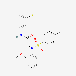 molecular formula C23H24N2O4S2 B3533448 N~2~-(2-methoxyphenyl)-N~2~-[(4-methylphenyl)sulfonyl]-N-[3-(methylsulfanyl)phenyl]glycinamide 
