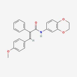 molecular formula C24H21NO4 B3533475 N-(2,3-dihydro-1,4-benzodioxin-6-yl)-3-(4-methoxyphenyl)-2-phenylacrylamide 