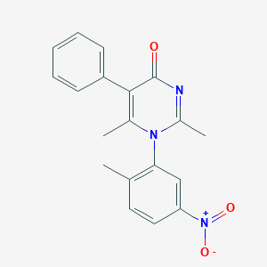 molecular formula C19H17N3O3 B353365 2,6-dimethyl-1-(2-methyl-5-nitrophenyl)-5-phenylpyrimidin-4(1H)-one CAS No. 372154-69-3
