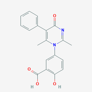 molecular formula C19H16N2O4 B353366 5-(2,6-Dimethyl-4-oxo-5-phenylpyrimidin-1-yl)-2-hydroxybenzoic acid CAS No. 438622-84-5