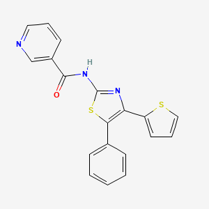 molecular formula C19H13N3OS2 B3533667 N-[5-phenyl-4-(2-thienyl)-1,3-thiazol-2-yl]nicotinamide 