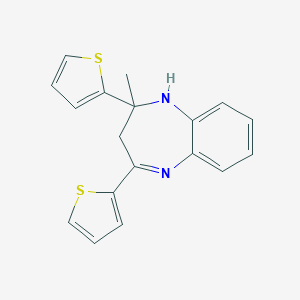 molecular formula C18H16N2S2 B353375 2-methyl-2,4-di(2-thienyl)-2,3-dihydro-1H-1,5-benzodiazepine CAS No. 370849-15-3