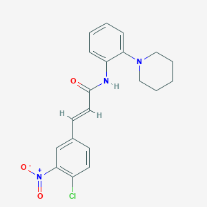 molecular formula C20H20ClN3O3 B3533751 (2E)-3-(4-chloro-3-nitrophenyl)-N-[2-(piperidin-1-yl)phenyl]prop-2-enamide 