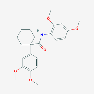 molecular formula C23H29NO5 B3533785 N-(2,4-dimethoxyphenyl)-1-(3,4-dimethoxyphenyl)cyclohexane-1-carboxamide 