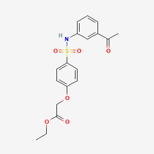 molecular formula C18H19NO6S B3533800 Ethyl 2-[4-[(3-acetylphenyl)sulfamoyl]phenoxy]acetate 