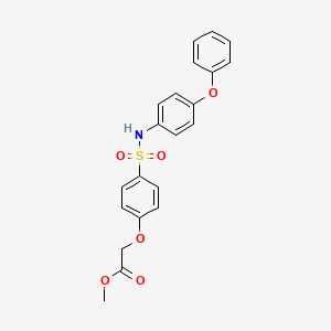 molecular formula C21H19NO6S B3533818 Methyl 2-[4-[(4-phenoxyphenyl)sulfamoyl]phenoxy]acetate 