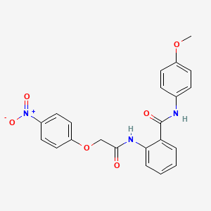 molecular formula C22H19N3O6 B3533865 N-(4-methoxyphenyl)-2-[[2-(4-nitrophenoxy)acetyl]amino]benzamide 