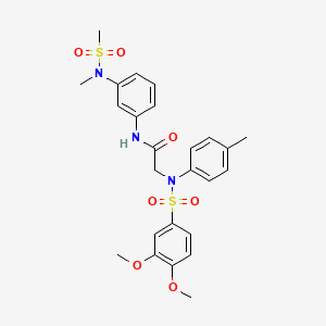 molecular formula C25H29N3O7S2 B3533867 N~2~-[(3,4-dimethoxyphenyl)sulfonyl]-N-{3-[methyl(methylsulfonyl)amino]phenyl}-N~2~-(4-methylphenyl)glycinamide CAS No. 693798-04-8