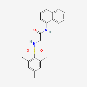 molecular formula C21H22N2O3S B3533893 N-naphthalen-1-yl-2-[(2,4,6-trimethylphenyl)sulfonylamino]acetamide 
