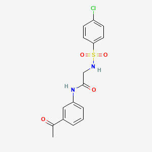 molecular formula C16H15ClN2O4S B3533948 N-(3-acetylphenyl)-2-[(4-chlorophenyl)sulfonylamino]acetamide 
