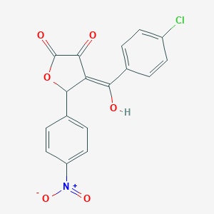 molecular formula C17H10ClNO6 B353396 4-[(4-Chlorophenyl)(hydroxy)methylene]-5-(4-nitrophenyl)dihydro-2,3-furandione CAS No. 834901-67-6