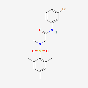 molecular formula C18H21BrN2O3S B3533984 N-(3-bromophenyl)-N~2~-methyl-N~2~-[(2,4,6-trimethylphenyl)sulfonyl]glycinamide 