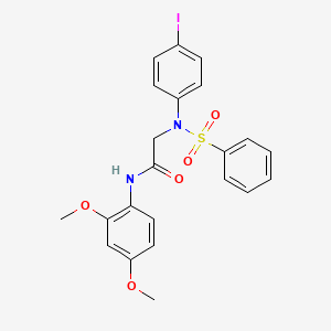 molecular formula C22H21IN2O5S B3534003 N~1~-(2,4-dimethoxyphenyl)-N~2~-(4-iodophenyl)-N~2~-(phenylsulfonyl)glycinamide 