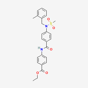 molecular formula C25H26N2O5S B3534020 ethyl 4-({4-[(2-methylbenzyl)(methylsulfonyl)amino]benzoyl}amino)benzoate 
