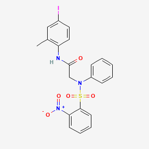 molecular formula C21H18IN3O5S B3534042 N~1~-(4-iodo-2-methylphenyl)-N~2~-[(2-nitrophenyl)sulfonyl]-N~2~-phenylglycinamide 